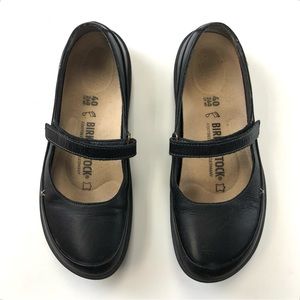 Birkenstock women’s black Iona Mary Jane smooth leather flats Size 40